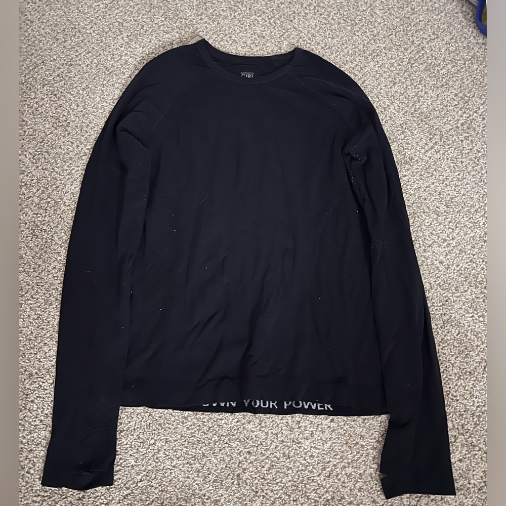 Athleta girl black long sleeve size L/12!